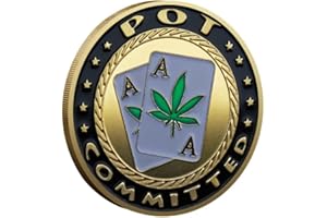 YIQILAFADA Poker Card Guard Coin Collectibles Table Games Poker - Good Luck, Las Vegas, Poker Accessories, Pot Committed, Shark, Donkeys, Quees, Ace King Lucky Coin