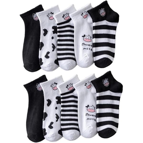 SOIMISS Damen Socken Mit Kuh-Muster – 2 Paar, Größe M (39–42) – Aus Baumwolle, Niedlich & Bequem