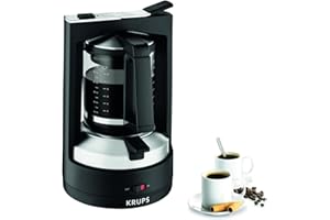 ‎KRUPS Krups Filterkaffeemaschine T8, 850 Watt, automatische Abschaltung, 8-12 Tassen, 1L Fassungsvermögen, permanenter Filter, beleuchteter Ein-/ Ausschalter, benutzerfreundlich, schwarz, KM4689