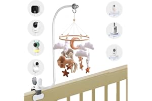 AKOEMXEEO Mobile Halterung für Babybett, Multifuntional 68cm Mobile Halter Wickeltisch, Flexibel Klammernhalter für Aufhängung Windspiele/Spielzeuge, Universal Babyphone Halter, Handy Halter Babybett Zubehör