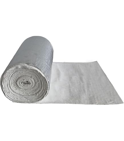 Rouleau Isolant Céramique 10mm - Fibre Céramique + Feuille Alu - Résiste Jusqu'à 1400°C - Pour Poêle, Cheminée