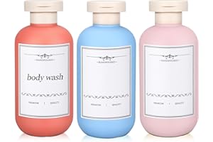 UMETASS 200ml Reiseflaschen zum befüllen, Auslaufsicher Reisezeitset, reisegroß Shampoo Behälter mit Flip-Top Deckel, Leere Reiseflaschen (Blau-Orange-Pink, 4 Stück)