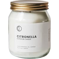 Bougies Citronnelle 100% Cire Soja - 2x400g, Brûlent 46h - Intérieur/Extérieur, Anti-Moustiques Naturel