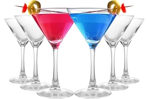 CYEER Set de 6 Verres à Martini 190ml, Verres à Espresso Martini (10x15,9cm), pour Dîner, Mariage, Fête, Restaurant, Bar