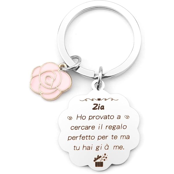 Portachiavi Per Zia - Acciaio Inossidabile Inciso, Regalo Emozionale
