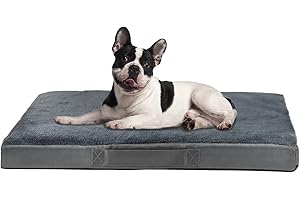 Nepfaivy Legowisko dla psa, poduszka dla małych psów – ortopedyczne legowisko dla psa, puszyste z materacem w kształcie jajka, 75 x 50 x 7,6 cm, ze zdejmowaną osłoną i antypoślizgową podłogą