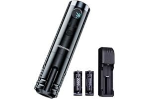 Arenahawk Tattoo Maschine Set Wireless Tattoo Pen Maschine Rotary Maschine Battery Pen with 2pcs batteries (4.00mm black)