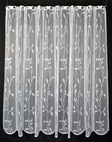 14 cm breites Raffrollo Scheibengardinen Blätterranke 120 cm hoch