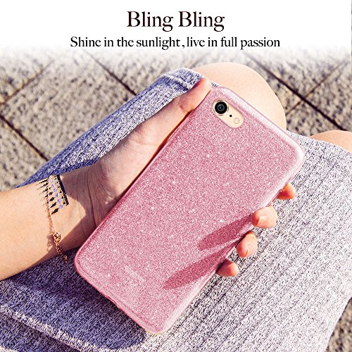 Funda iPhone 8   iPhone 7   Protecci  n a Bordes y C  mara  Compatible con Carga Inal  mbrica  ESR C  rcasa Blindada Brillante Suave TPU Exterior   Pl  stico Duro Interior para Apple iPhone 7  Nuevo iPhone 8 de 4 7  2017 -Oro Rosa