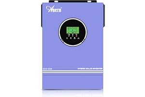 Anern Inverter ibrido da 3200W 24V DC a 220 V/230 V AC con regolatore solare 80A, ingresso PV max.400V, Inverter Fotovoltaico funzionamento con batterie al piombo da 24 V e al litio