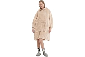FELOVE Sweat à Capuche Surdimensionné,Hoodie Couverture Couverture a Capuche Hive，Plaid à Manche Polaire Pull Femme Homme Adulte Chaud,avec Poches Portables aux Adultes,Hommes,Femmes,Adolescents