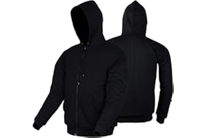 BIKERS GEAR AUSTRALIA PHILLIP ISLAND BG Bikers Gear Australia Motorcycle Jacket – Protective Black Red and Grey Hoodie Lined with Kevlar and Removable rmoured Soft Shell Motorbike Jackets for Men