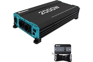 Renogy inverterare 2000 W 12 V med på/av-brytare DC till AC med AC-prioriteringsfunktion