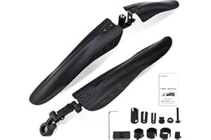 TAGVO Bike Mudguard Set for 24/26/27.5 inch, 3 Parts-Universal Full Cover Thicken Widen Bicycle Fenders Set Mountain Bike Front and Rear Mud Guard Adjustable Bike Fender Mudflap for MTB Road Bike