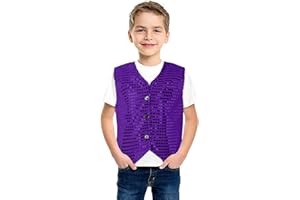 ORBGONS Kinder Pailletten Weste ärmellos V-Ausschnitt, Glitzer Weste Jacke Festlich Party Tanzbekleidung Bühnenauftritt Hip Hop Jazz Street Dance Kleidung Tanzkostüm Performance-Kostüm