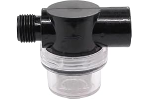 DORCCSI Filtre de pompe à eau pour camping-car, filtre à sédiments en plastique 1/2 avec écran à 50 mailles en acier inoxydable, filtre à sédiments de rechange transparent