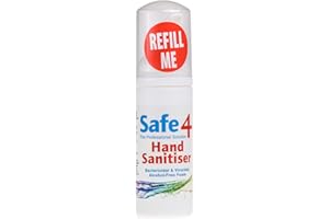 Safe4 Alcohol-Free Hand Sanitiser - Bactericidal & Virucidal Foam for Effective Protection - 50ML (Pack of 1)