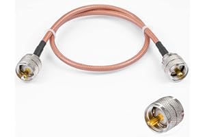 Vecys PL 259 Kabel UHF Męski PL-259 na UHF Męski PL-259 Kabel Koncentryczny o Niskich Stratach Kabel Połączeniowy UHF PL-259 RG400 20"/50CM do Walkie Talkie CB Radio SWR Miernik Analizator Antenowy