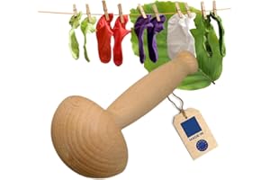 HOFMEISTER HOLZWAREN HOFMEISTER® Hongo de reparación de madera, 12 cm - para reparar agujeros en la ropa, protege los dedos de la aguja de coser, producto 100% natural de haya, reparar en lugar de desechar, hongo para remendar