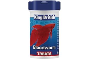 King British – Bloodworm Treats 7g – Delicious, Natural Treat for all Aquarium Fish, Turtles, & Terrapins – Complements a Balanced Diet – High-Protein – Promotes Colour & Condition