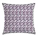 Produktbild VTXWL Purple and Grey Throw Pillow Cushion Cover, Exotic Forest Leaves Silhouettes Tropical Bicolor Foliage Illustration, Decorative Square Accent Pillow Case, 18 X 18 inches, Grey and Purple