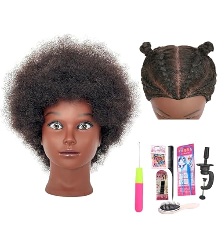Mannequin Head With Hair Training Head With Free Clamp Stand Manikin Cosmetology Hairdressing Doll Head For Braiding Cutting Styling - View #11