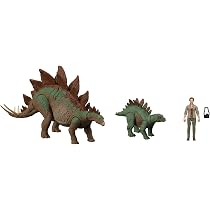 Jurassic World Dominion Set Dr. Sarah Harding E Stegosauri - Figure 9,5 Cm Con Realtà Aumentata, Giocattolo 4+ Anni