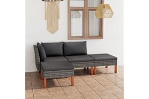 Festnight Lounge Gartenmöbel Set Loungemöbel Sofa Rattan Balkonmöbel Balkonlounge Outdoor Sitzbank Garten Gartenlounge Gartensofa Balkon Terrasse Terrassenmöbel Ecklounge