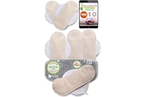 NATISSY Made in EU - serviettes hygiéniques lavables ultra douces en coton bio – lot de 6 (S+M) pour flux léger – anti-fuite & sans odeur – lavables à haute température, confort naturel toute la journée