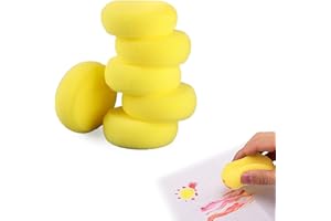DHWEKU 6 PCS spugne rotonde da 7,6 cm per pittura,spugne per pittura artistica,acquerelli,per arte e artigianato,ceramica,argilla per la pulizia della parete della ceramica,spugna in ceramica per camino