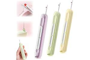 Miaherry Nadeleinfädler, 3 Stück Einfädelhilfe für Nähnadeln, 2 in 1 Nahttrenner, Needle Threader, Dehnbarer Entferner Nadeleinfädelwerkzeug für Nähen Basteln