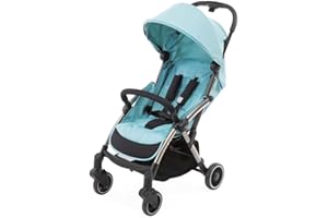 Chicco Silla Paseo Bebé Cheerio, Cochecito 0 Meses a 15 kg Ligero, Compacto, Plegable, Reclinable con Posición para Dormir, Cierre Automático en 1 Movimiento, Capota para Lluvia, Color Azul