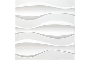 Art3d Textures PVC Wall Panels, Big Wave 3D Panelling, 50 * 50cm (12 Pack)