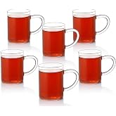 ARVALE Tea Cup 6-Piece | Heat Resistant Glass Cup with Borosilicate Handle