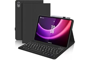 FARYODI Funda con Teclado para Lenovo Tab P11 (2nd Gen) 11.5 Pulgadas TB350FU/TB350XU 2022 - Teclado Español Ñ Bluetooth Inalámbrico Extraíble para Tablet Lenovo Tab P11 de 2.ª Generación, Negro