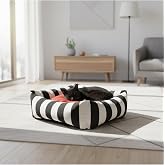 BRT Pet L&uuml;ks Kare Zebra Desen Kedi K&ouml;pek Yatağı, Kırmızı