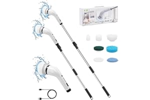 Elektrische Reinigungsbürste, Aoresac Electric Spin Scrubber Schnurlos Mit 7 Austauschbaren Bohrbürstenköpfen,DREI Einstellgeschwindigkeiten für Bad Küche Auto Fußboden