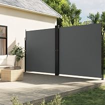 Seitenmarkise Für Balkon & Terrasse – Ausziehbarer Sicht- Und Sonnenschutz In Anthrazit, 140x300 Cm