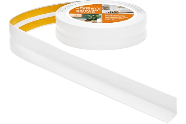 Quest Plinthe Souple Autoadhésive - 30 mm x 30 mm - Plinthe en PVC de finition pour cuisine, salle de bain - Flexible, Etanche, Décorative, Résistant aux UV - 10 mètres, Blanc