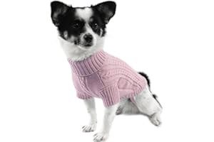 LiebeDD Jersey para Perro Pequeño Mediano Grande - Suéter de Punto Navideño Cálido con Cuello Alto para Galgo - Rosa, S