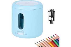 tenwin Electric Pencil Sharpener, Classroom Pencil Sharpener Dia 6-8mm, Fast Sharpen, USB Or Battery Operated Automatic Pencil Sharpener for School/Home/Office/Studio