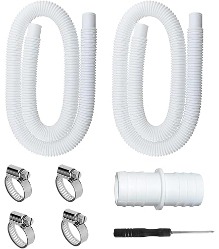 acquaverde | Tubo per Piscina con Manicotti, Galleggiante, Flessibile e Sezionabile, Ideale per Pulizia, Aspirazione, Skimmer e Pompe Filtranti - Blu (1 metro, ø 32 mm