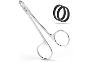 AFTREN Professional Cuticle Scissors Cuticle Cutter Angled Cuticle Nipper Cuticle Cutter Stainless Steel Extra Fine Curved Cuticle Cutter and Nail Cuticle Remover (Silver)