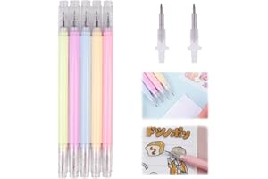 Feliciay 7 Stück Doppelverwendung Papierschneider Stift, Cutter Craft Pen Mini Desktop Stift Cutter, DIY Malpapier Papier Diary Zeichnung Student Utility Messer Stift Mit Ersatzwerkzeugköpfen