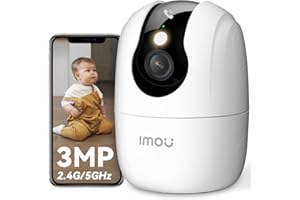 Imou 2K(3MP) Caméra Surveillance WiFi Intérieur 360°, Wi-Fi 6 Double-Bande(2.4G/5GHz), Vision Nocturne Couleur, Détection de Personnes/Animaux,Suivi Intelligent,Compatible Alexa pour Bébé/Chien/Maison
