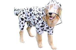 BLUE DREAM ISLAND Manteau de pluie pour chien de grande taille, couverture complète, veste de pluie imperméable en forme d'animal pour chiens de taille moyenne et grande taille 5XL (vache)