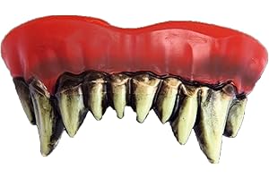 FIESTAS GUIRCA | Dents de Monstre avec Thermoplastique (Taille Unique) - Accessoire de Maquillage pour Costumes de Vampires et Créatures de Terreur - Idéal pour Halloween et Carnaval - Blanc, Rouge