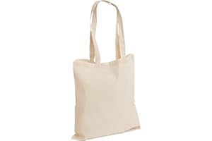 D&H CLOTHING UK Pack of 1/3/5/10/25/50/100/250 Premium Plain Natural Cotton Shopping Tote Bags Eco Friendly Shoppers Ideal For Decorating And Printing