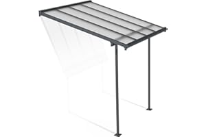 Palram Canopia Sierra Patio Veranda Pergola 2.3x2.3 Garden Canopy Grey