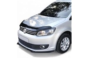 LUXELL EUROPE Gloss Black Bonnet Guard Protector Bug Stone Deflector Fits CADDY MK3[2010-2014]